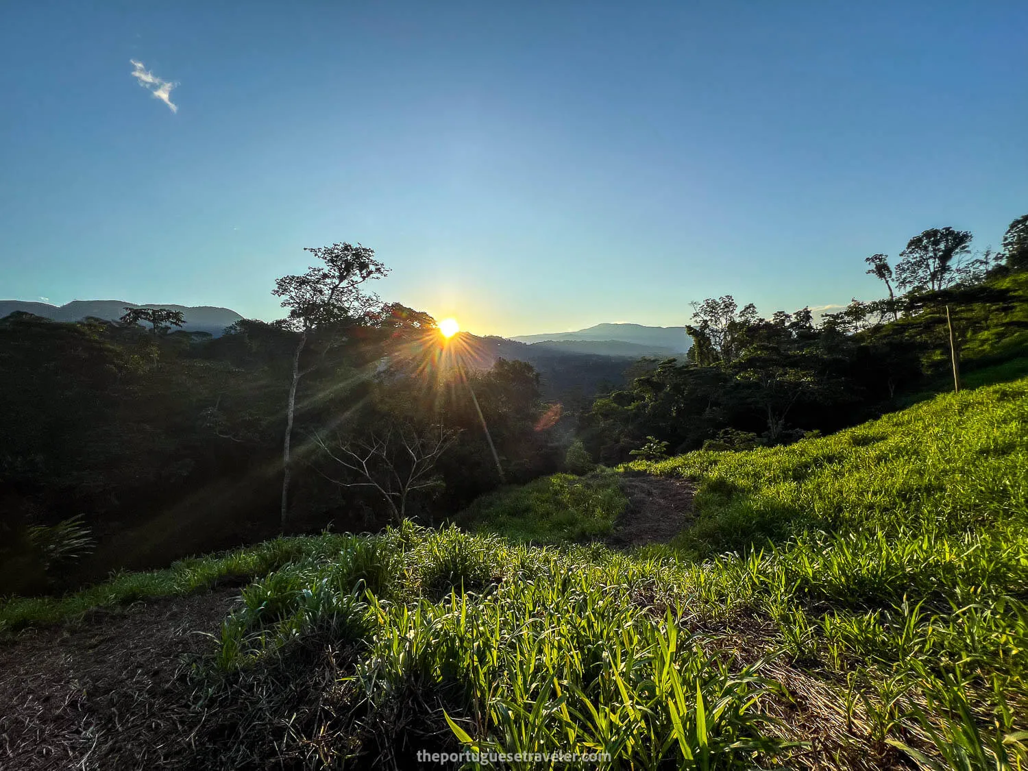 The amazing sunset after leaving the cave