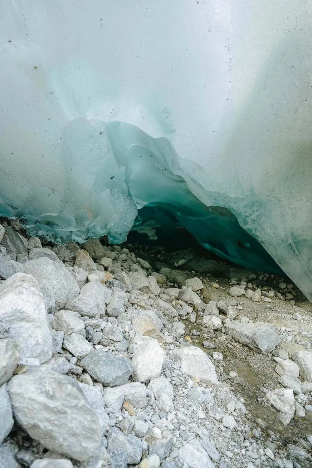 Blue-iced cave inside Aletsch Glacier