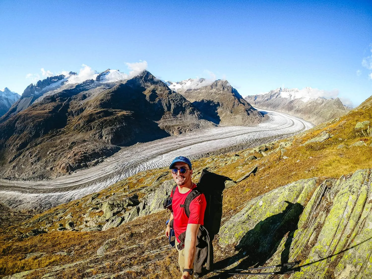 João Petersen at the Aletsch Glacier