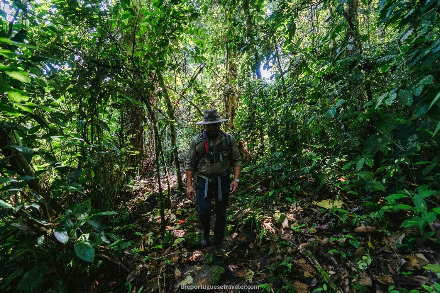 Fábian with his Indiana Jones hat, on the Cueva de Los Tayos expedition.