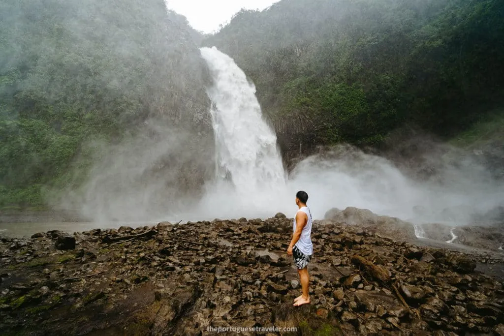 The proper attire to have at the Cascada Magica del Rio Malo Waterfall. Swimming clothes.