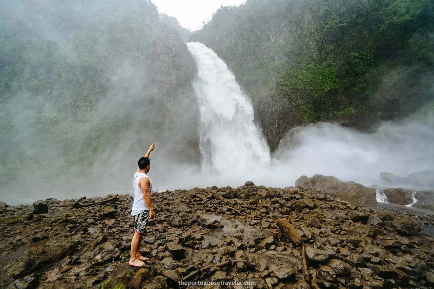 Eddie showing me where the waterfall was