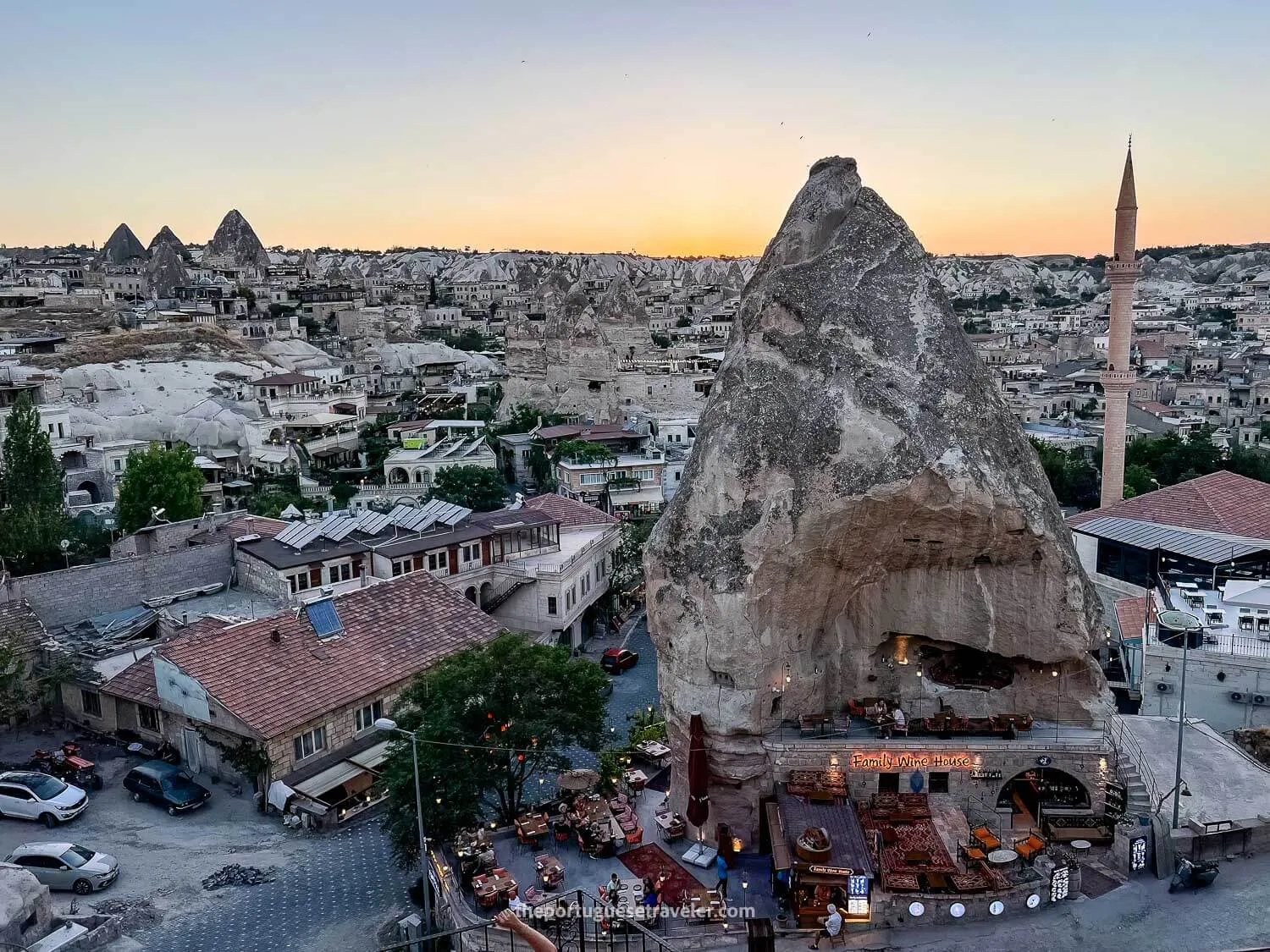 The sunset at the Castle Cave Hotel Rooftop