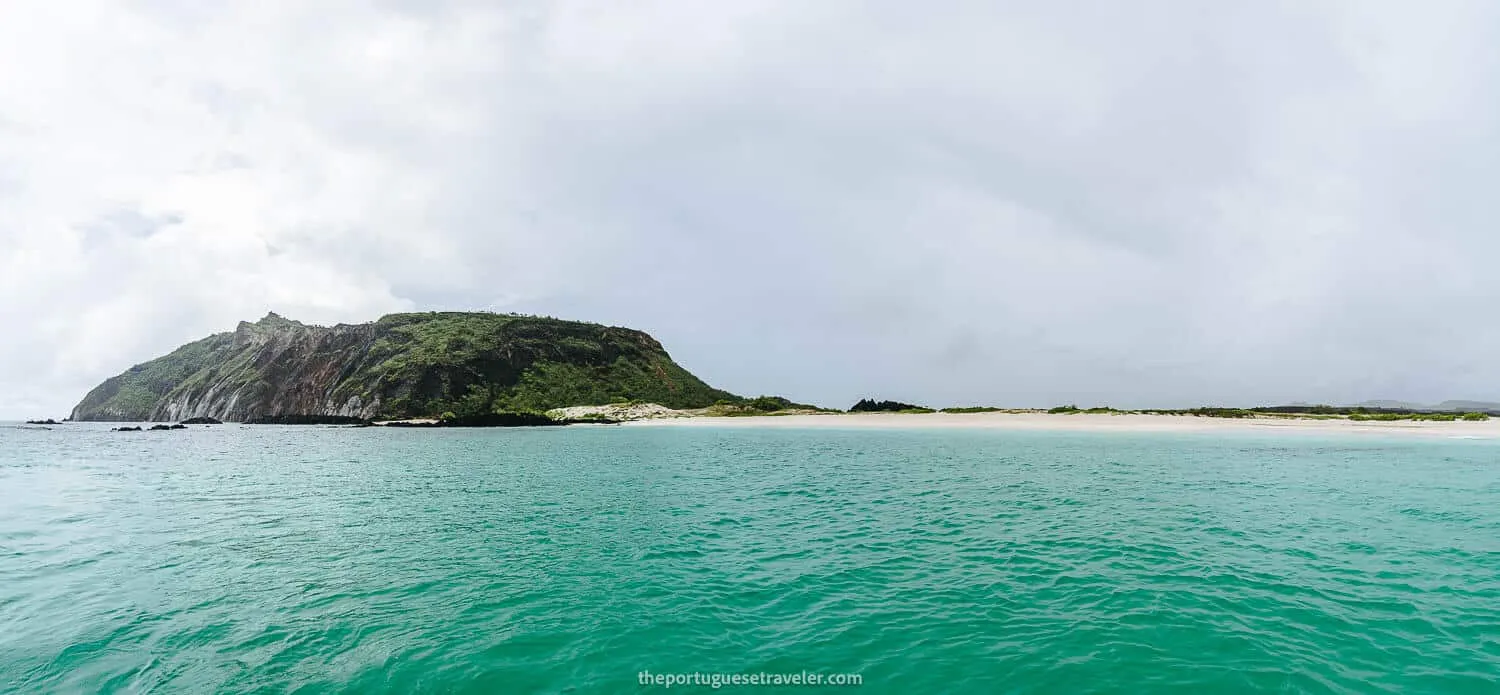 Cerro Brujo beach seen from the boat