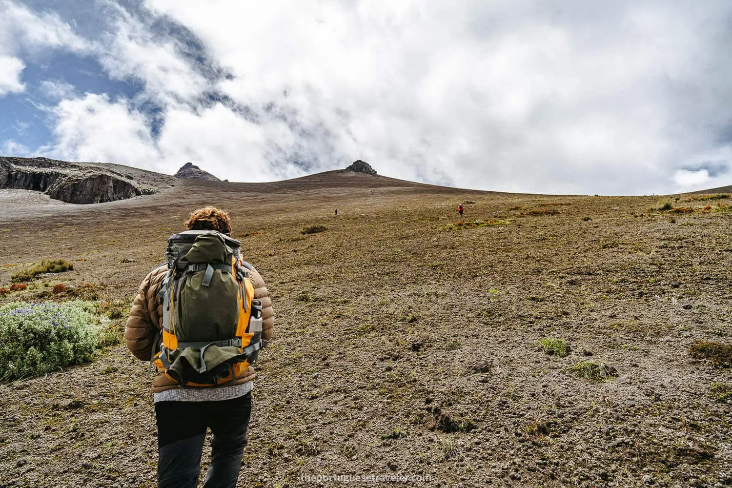 Climbing up the sandy slope