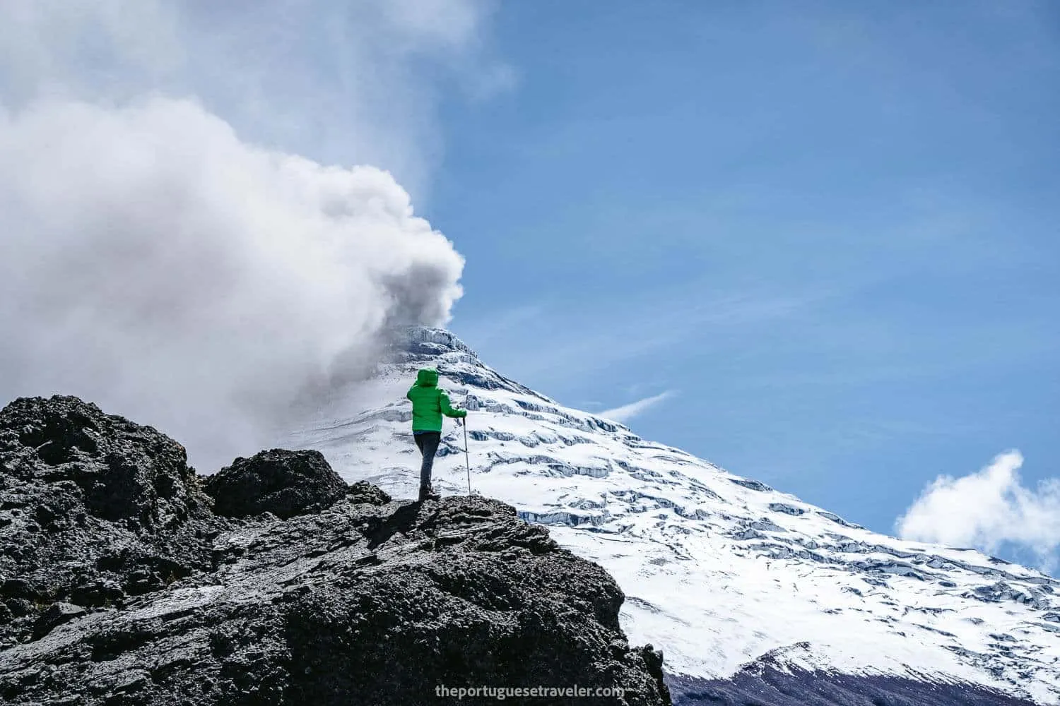 Edwin with Cotopaxi Volcano behind now with colours