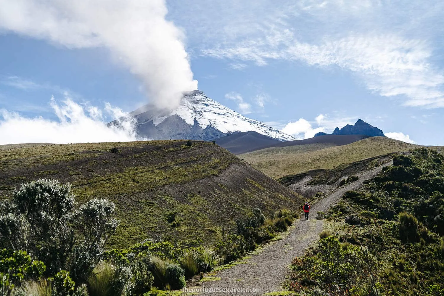 The views to Cotopaxi volcano and Morurco