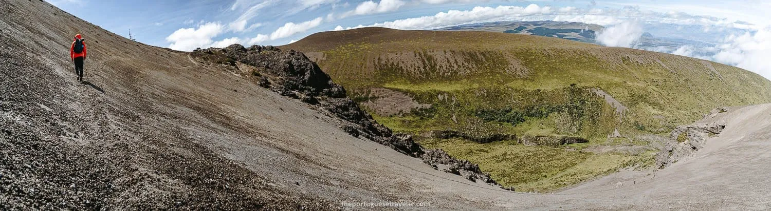 The sandy slope down to the lahar of Cotopaxi