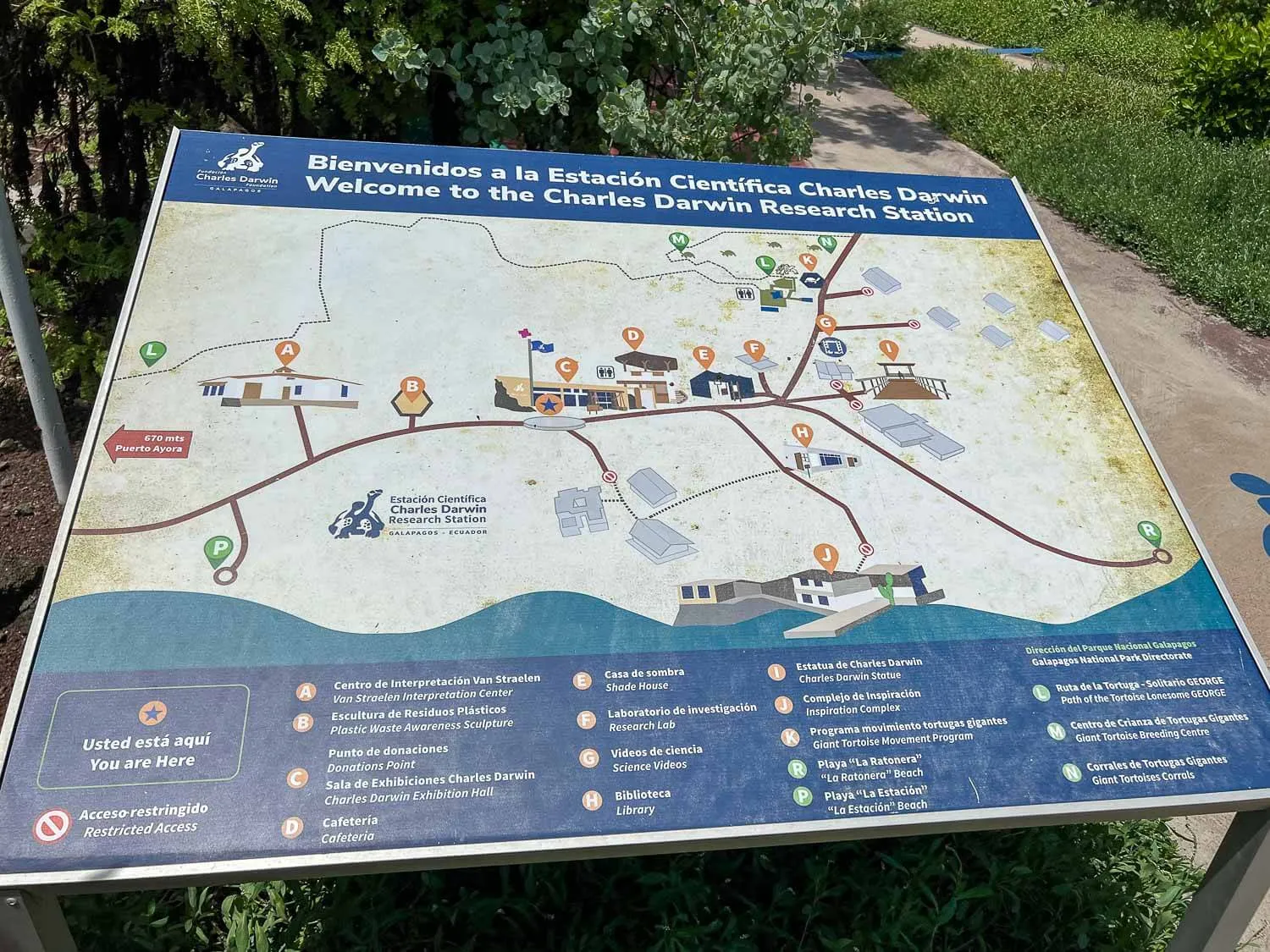 Map at the entrance of the Research Center