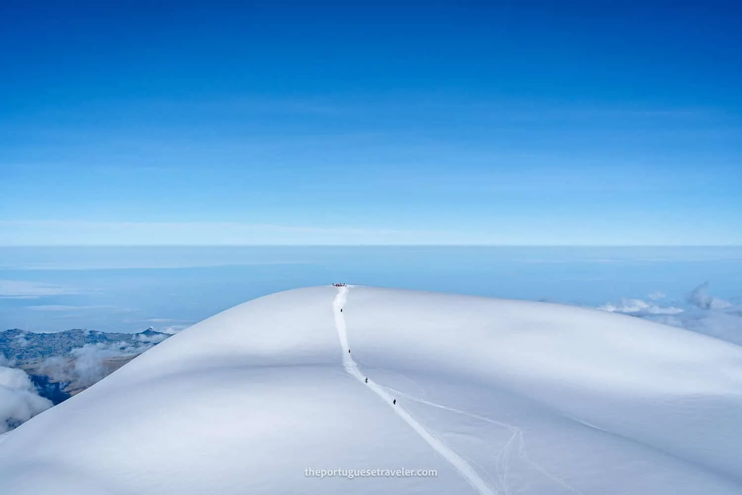 A drone shot of the first summit