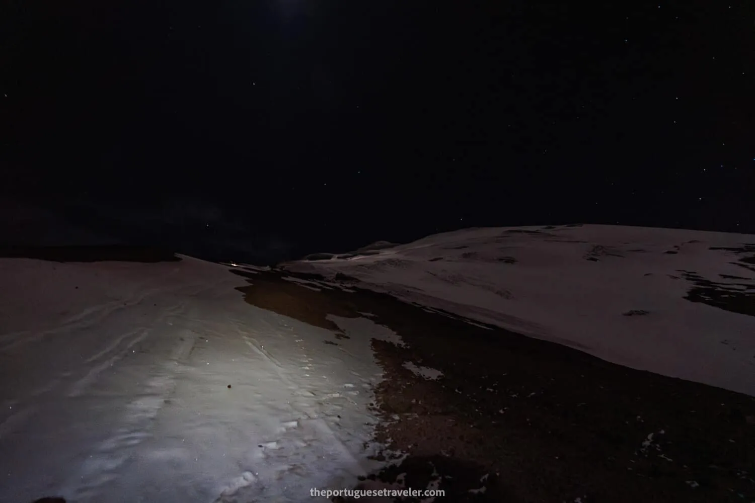 The visibility at night with our headlamps