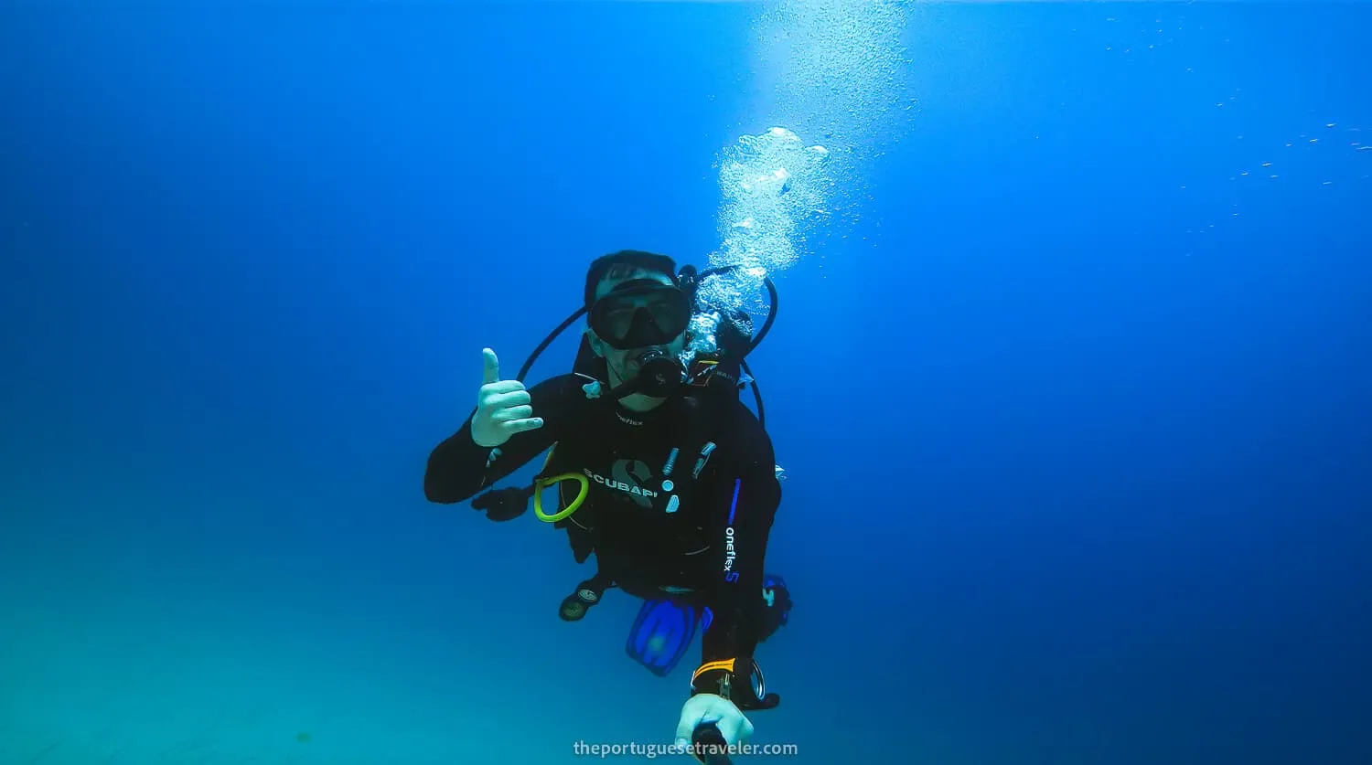 Me happy with the findings while diving in North Seymour