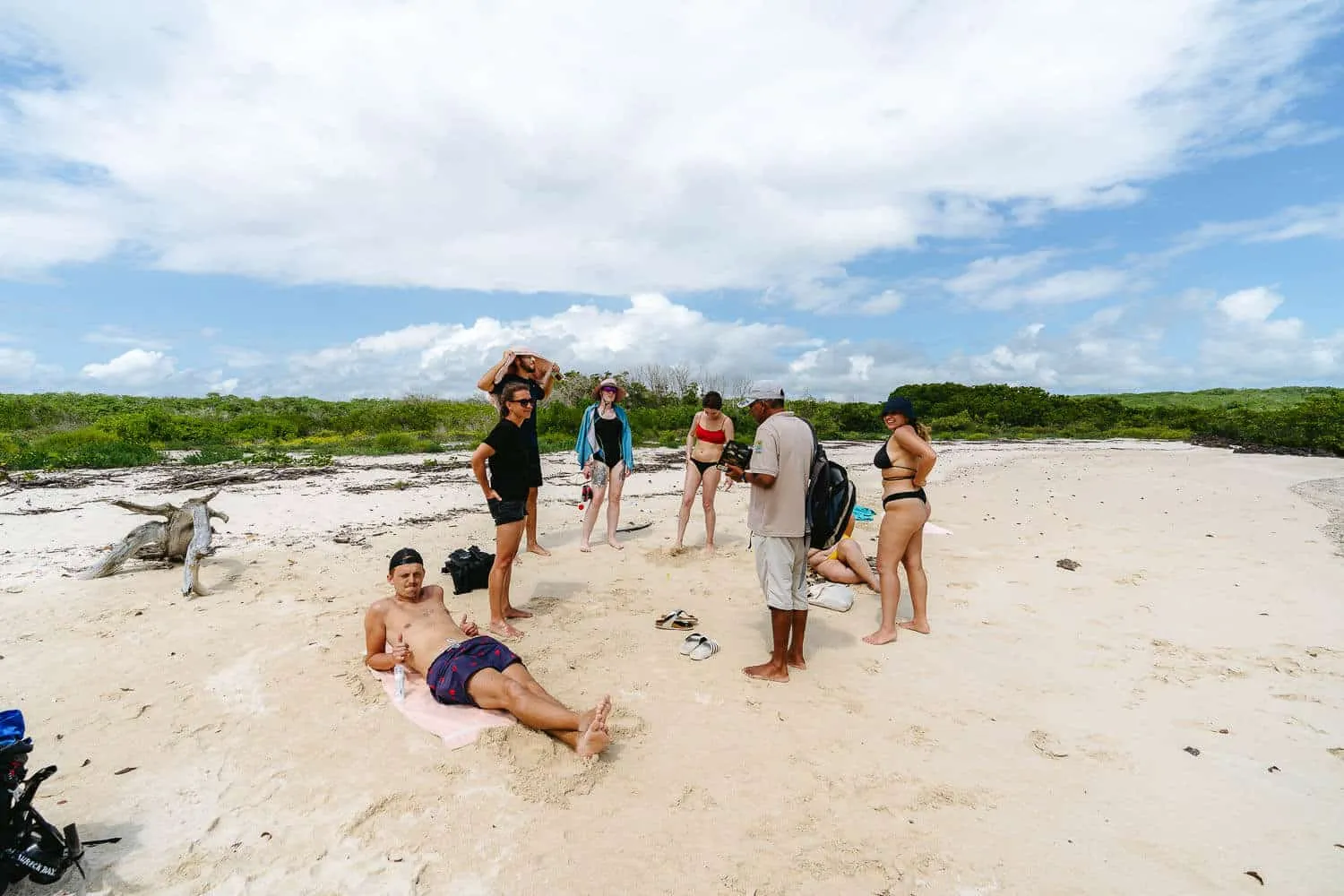 The group chilling post-diving