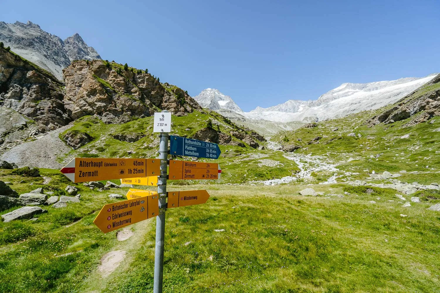 Hiking directions at the Trift Gueshouse