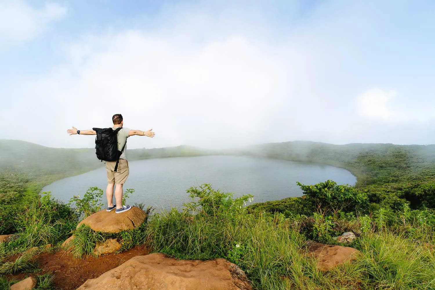 Laguna El Junco Crater, part of the Highlands Tour in San Cristobal, Galapagos Islands, one of the best Galapagos Islands tours and a must in any Galapagos Itinerary