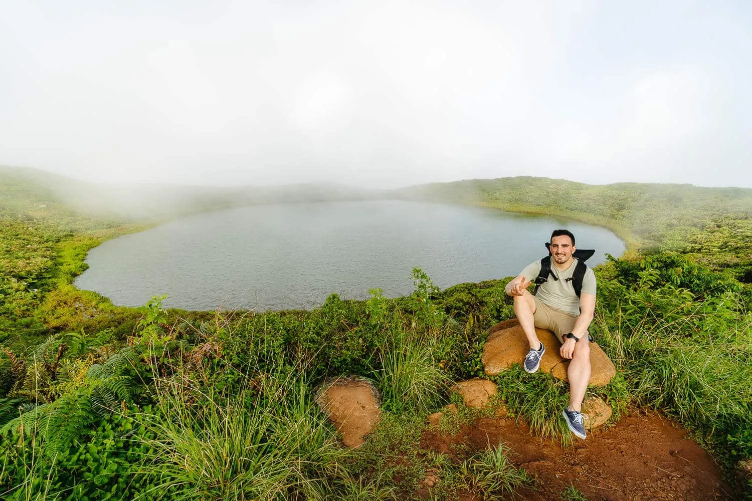Me at El Junco on the Highlands Tour in San Cristobal