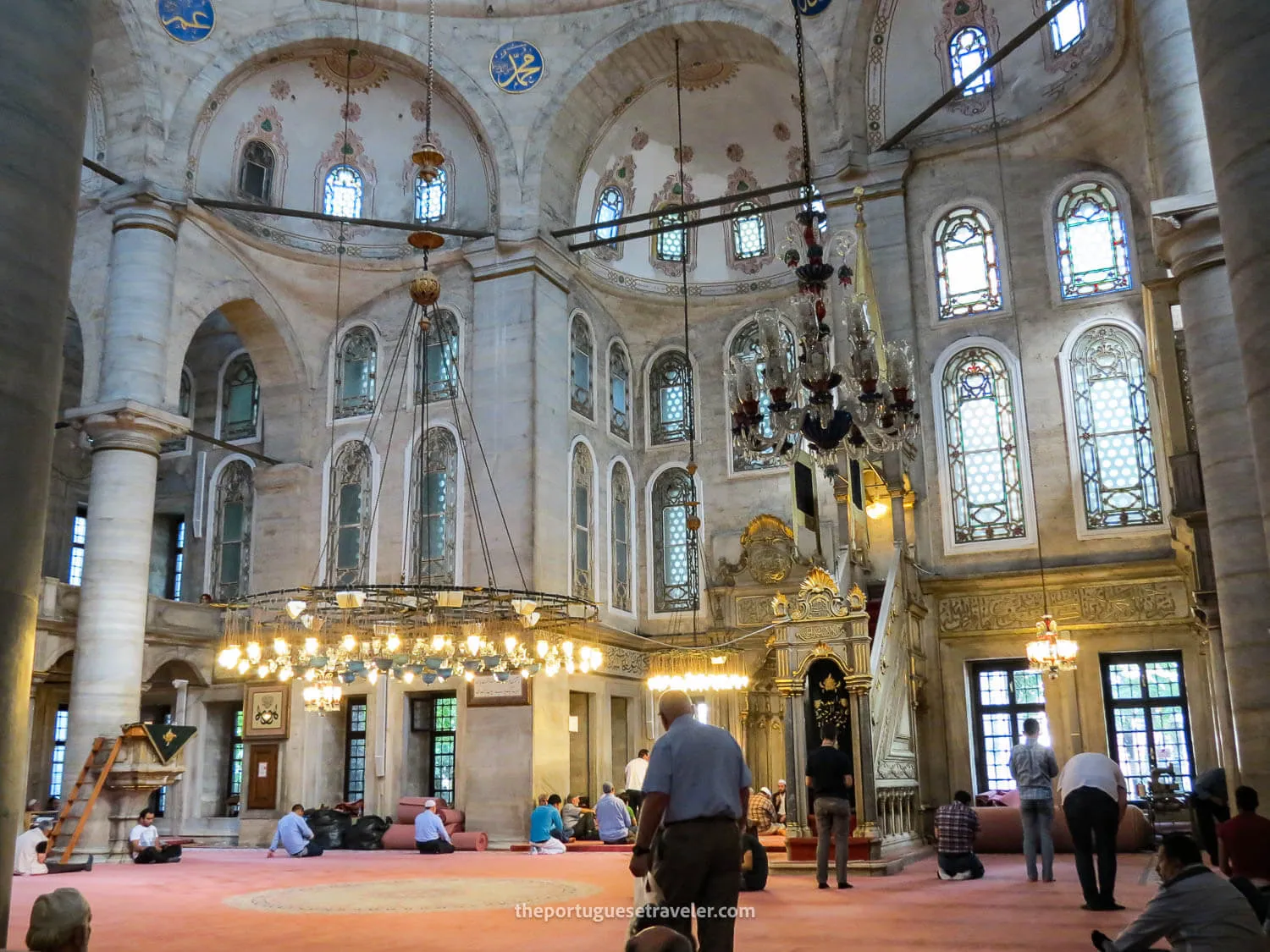 The interior of the Eyüp Camii, Eyup Mosque in Istanbul
