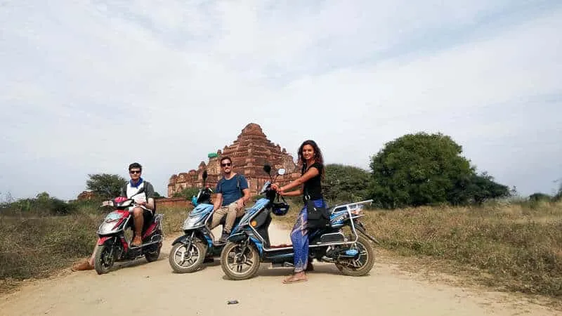 Friends on Scooters at the Dhammayangyi Temple