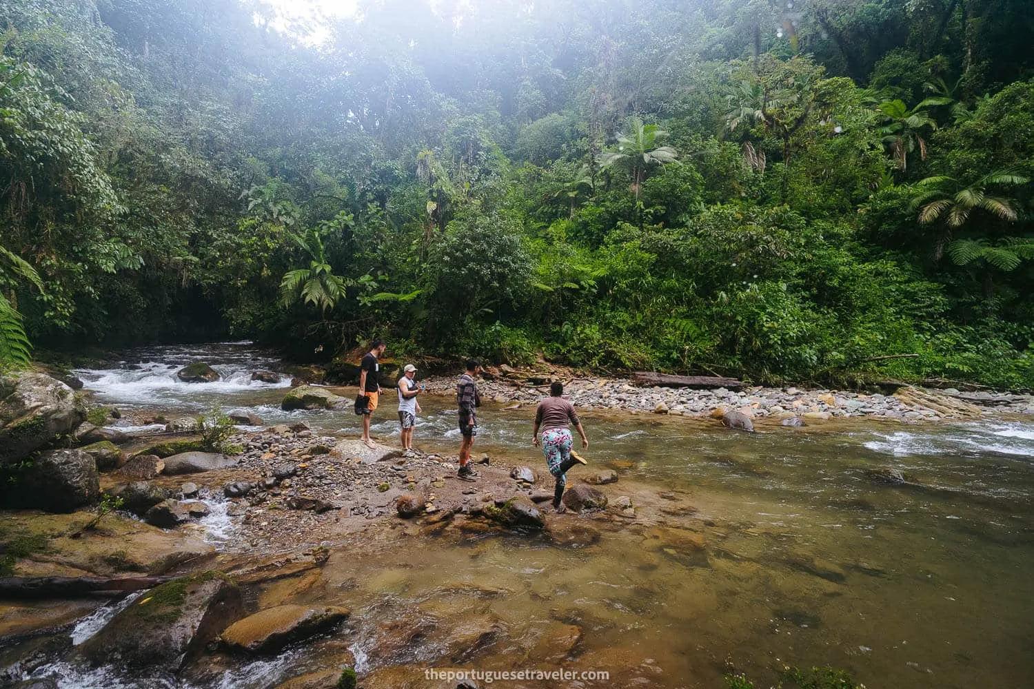 The guide telling us how to cross the river