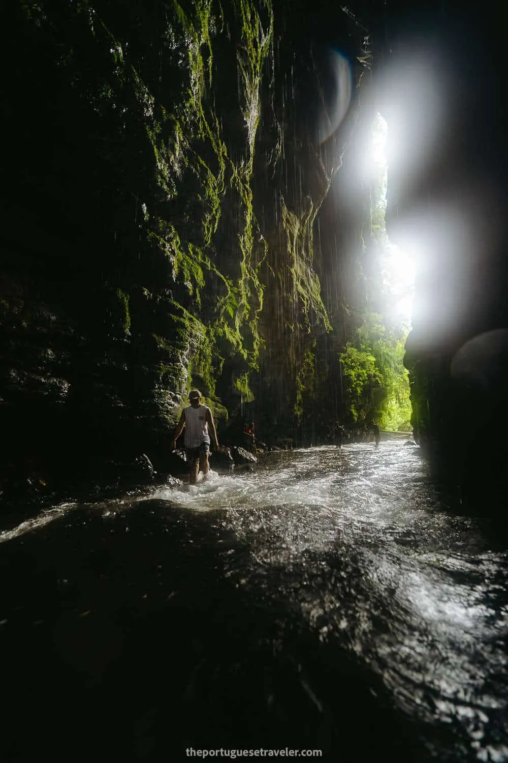 Eddie walking inside Gruta de Los Tayos