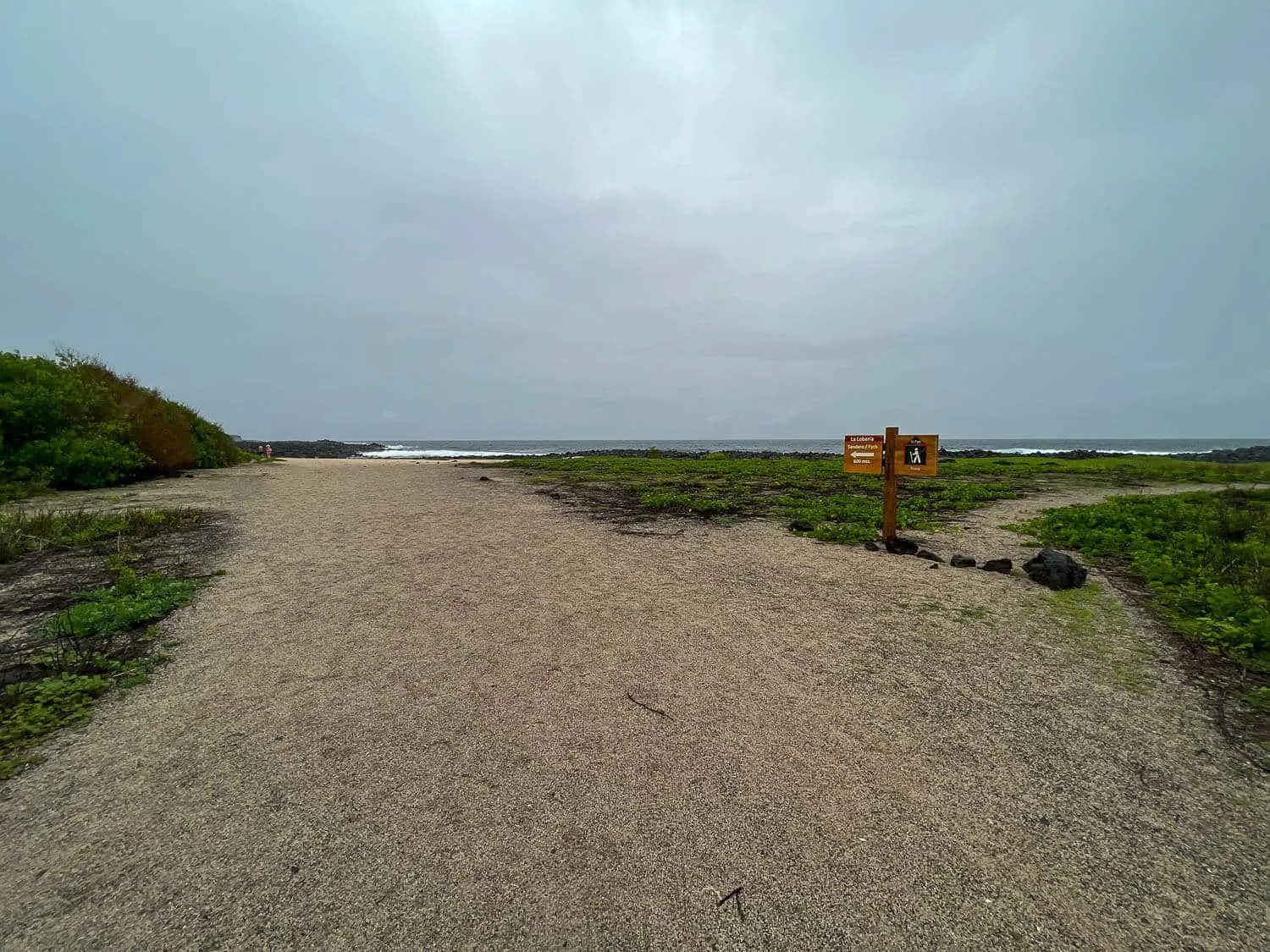 The sandy way to the beach (on the left)