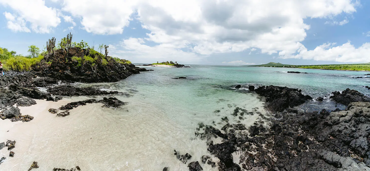 Panorama of Loberia beach in Floreana island