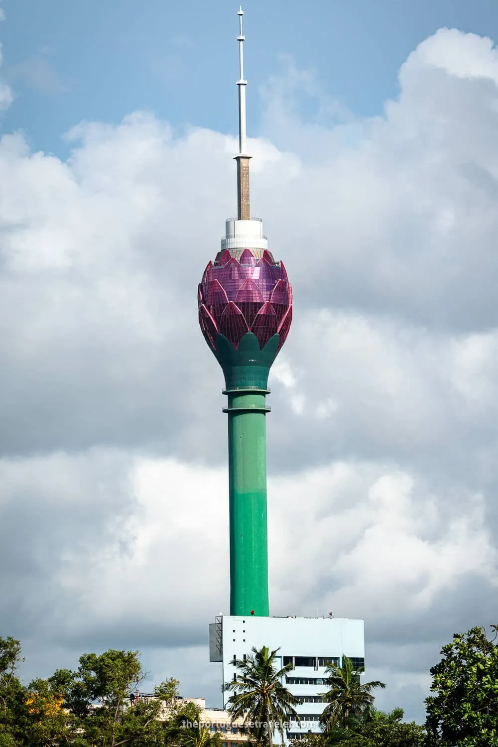 The Lotus Tower seen everywhere from the city