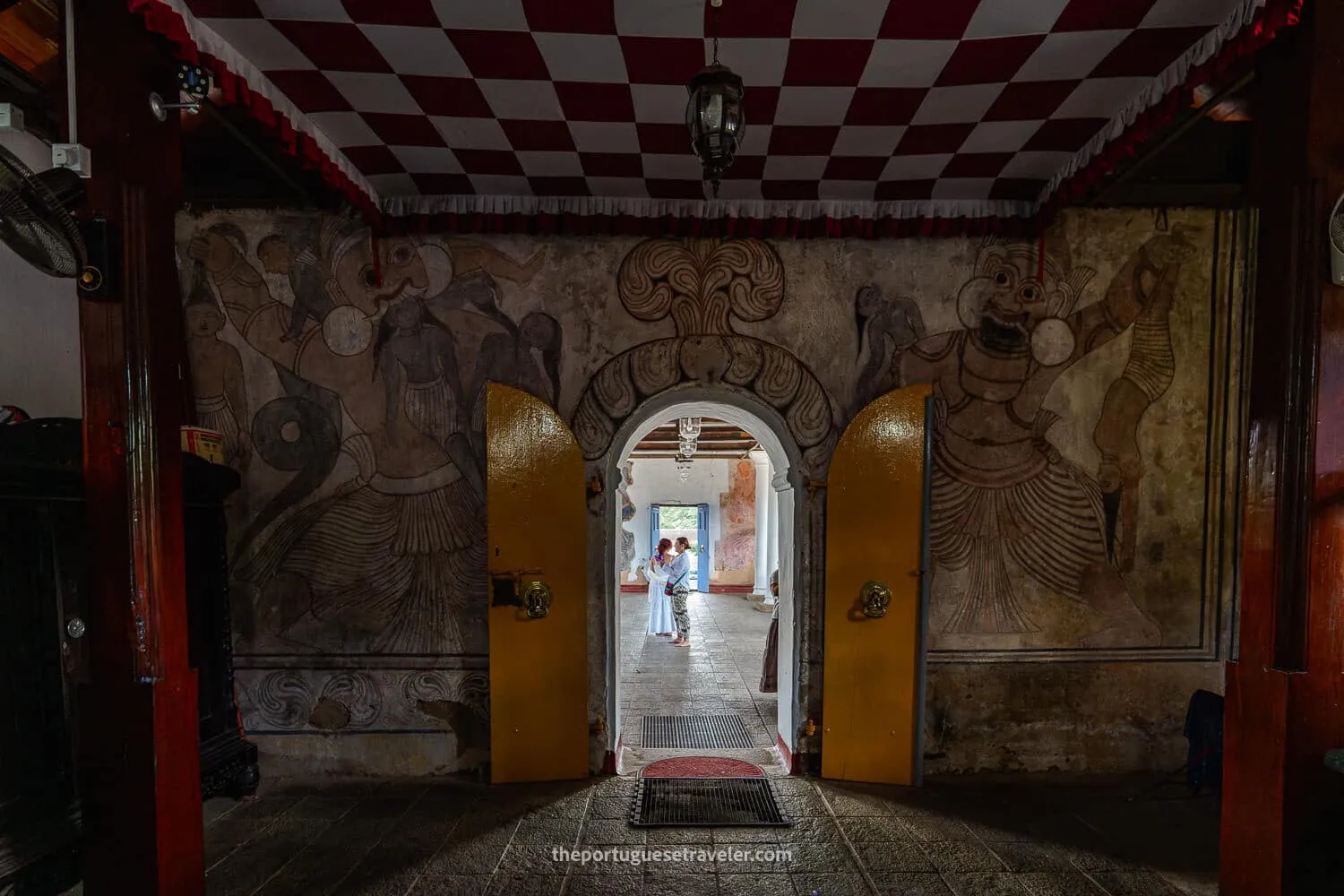 The Maha Saman Dewalaya Temple's interior in Ratnapura