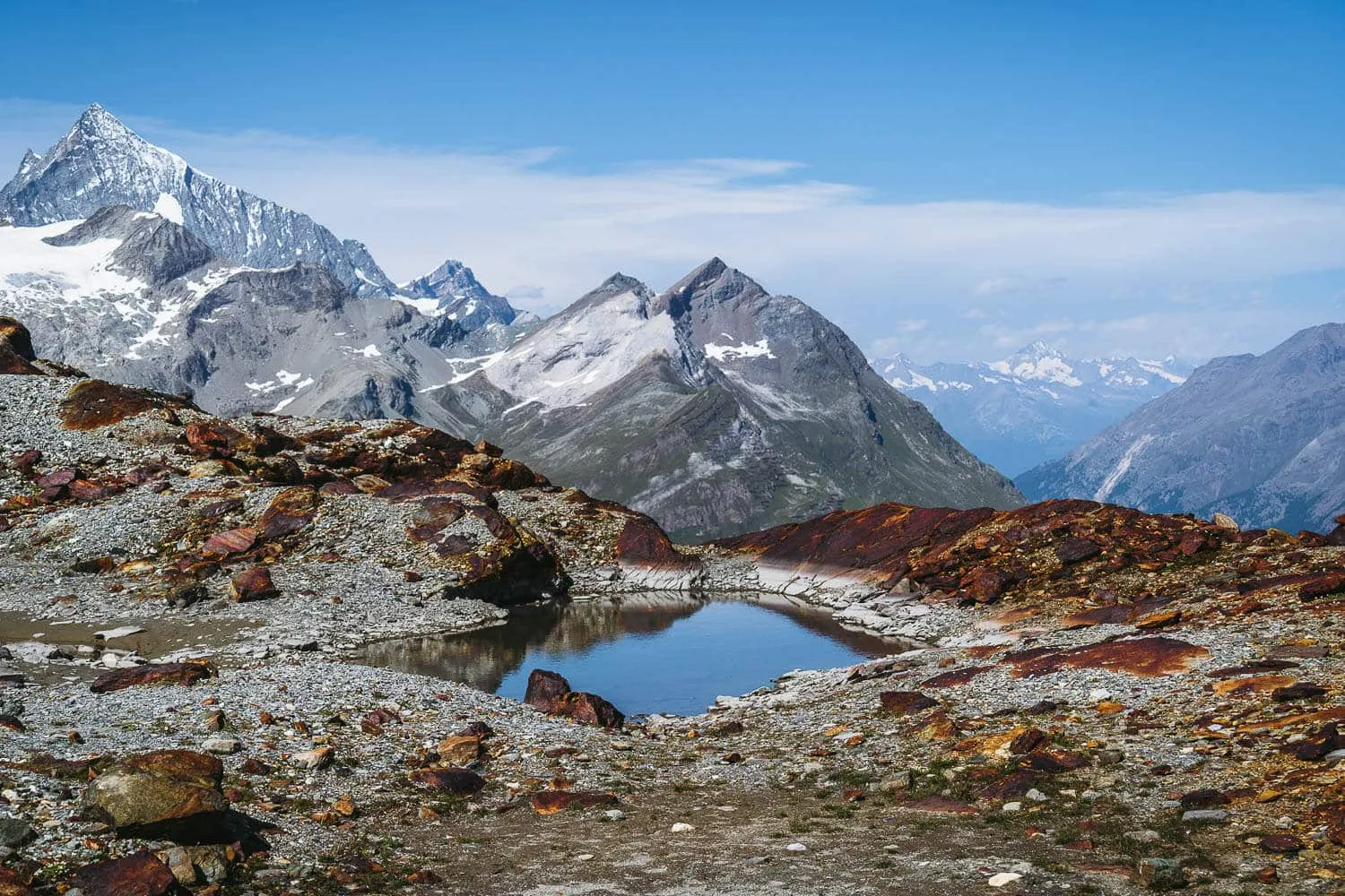 Mars-like landscapes in the Matterhorn Glacier Trail