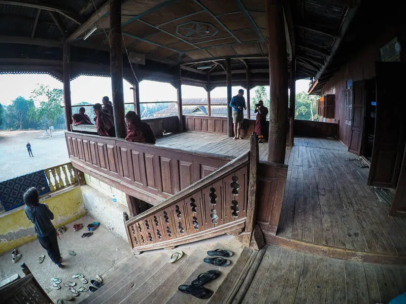 Nightover of the Kalaw Hike at the Hti Thein Wooden Monastery in Myanmar