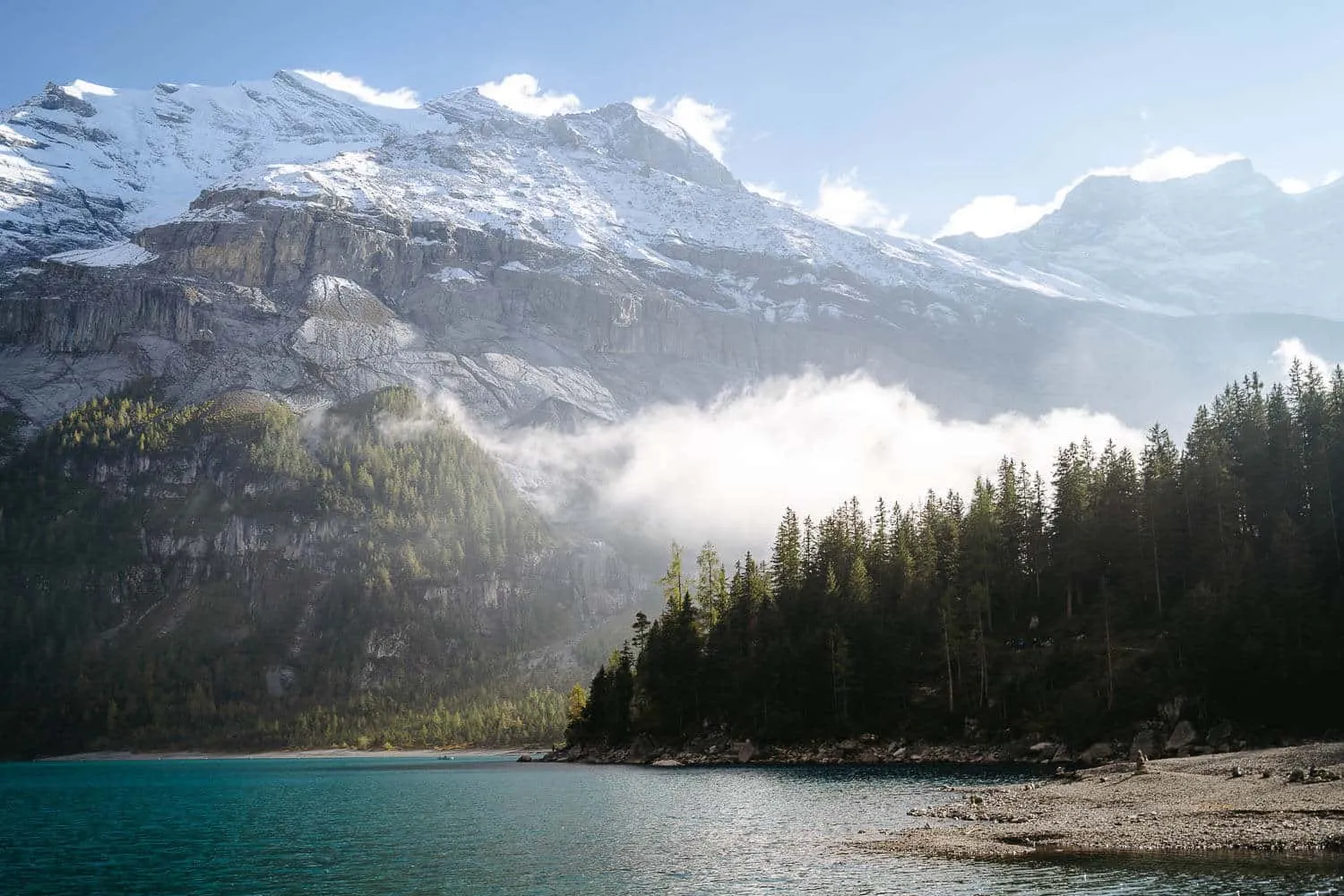 The fog over the lake