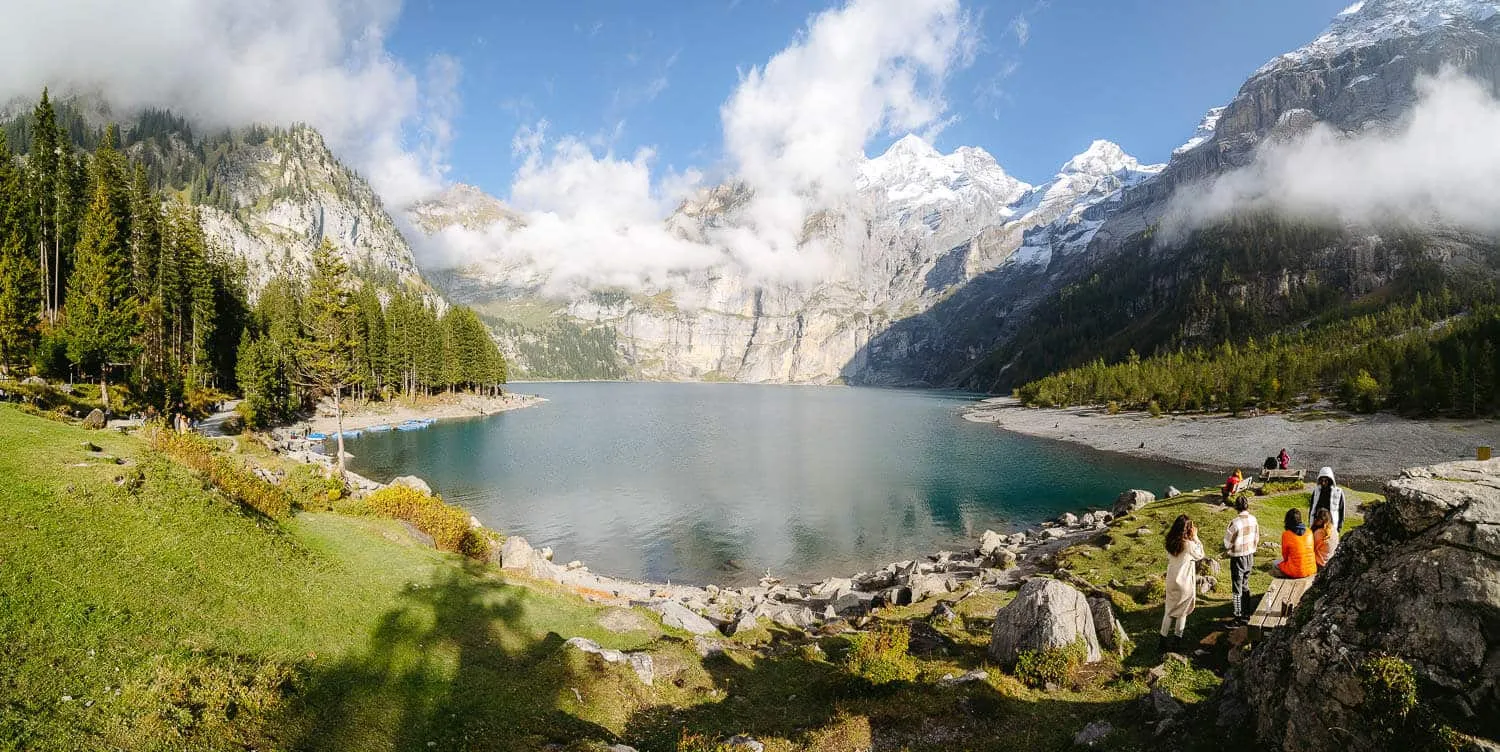 The view near the restaurants in Oeschinensee
