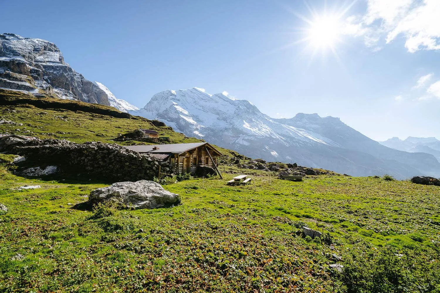The mountain huts on the way to the Berghaus