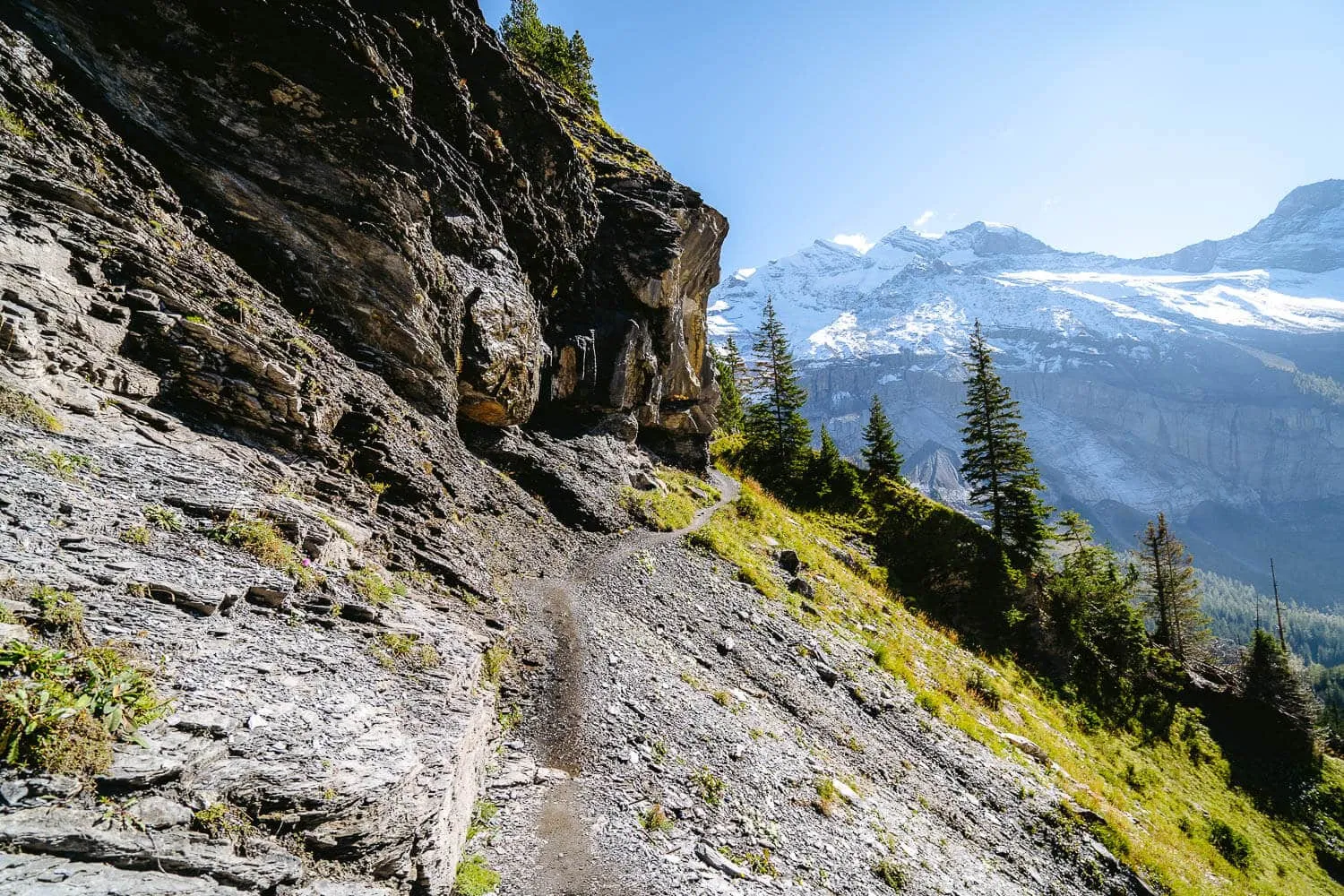 The gravel path after leaving the forest