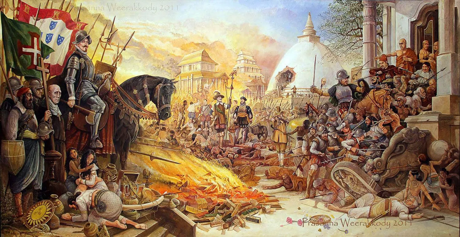Destruction of Kelaniya Rajamaha Viharaya by Portuguese - The Portuguese in Sri Lanka