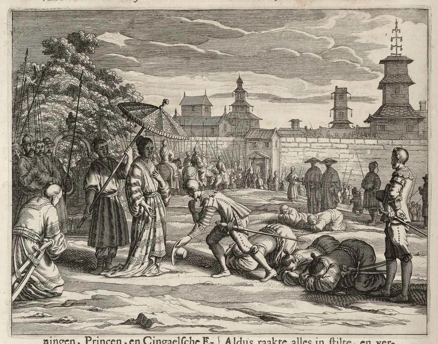 The Portuguese Pedro Lopez welcomes the Empress of Ceylon, Dona Catharina - The Portuguese in Sri Lanka