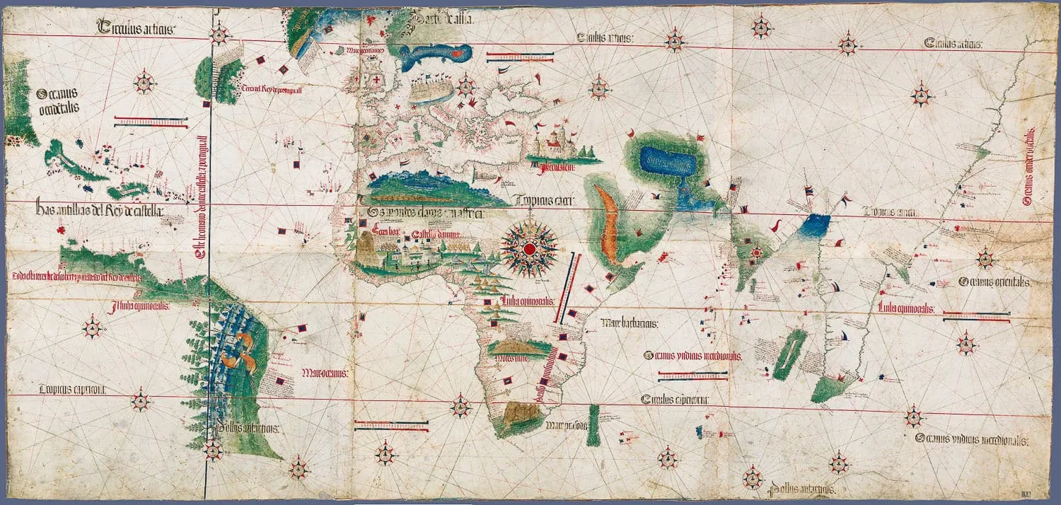 The Cantino planisphere (1502), Biblioteca Estense, Modena, Italy - The Portuguese in Sri Lanka