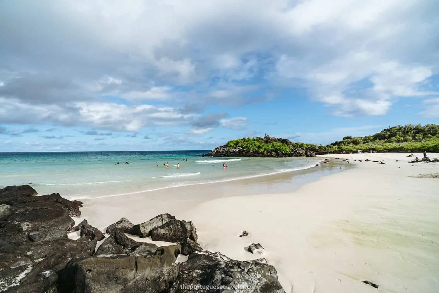 Puerto Chino's white sandy beach - Galapagos 5 Day Itinerary