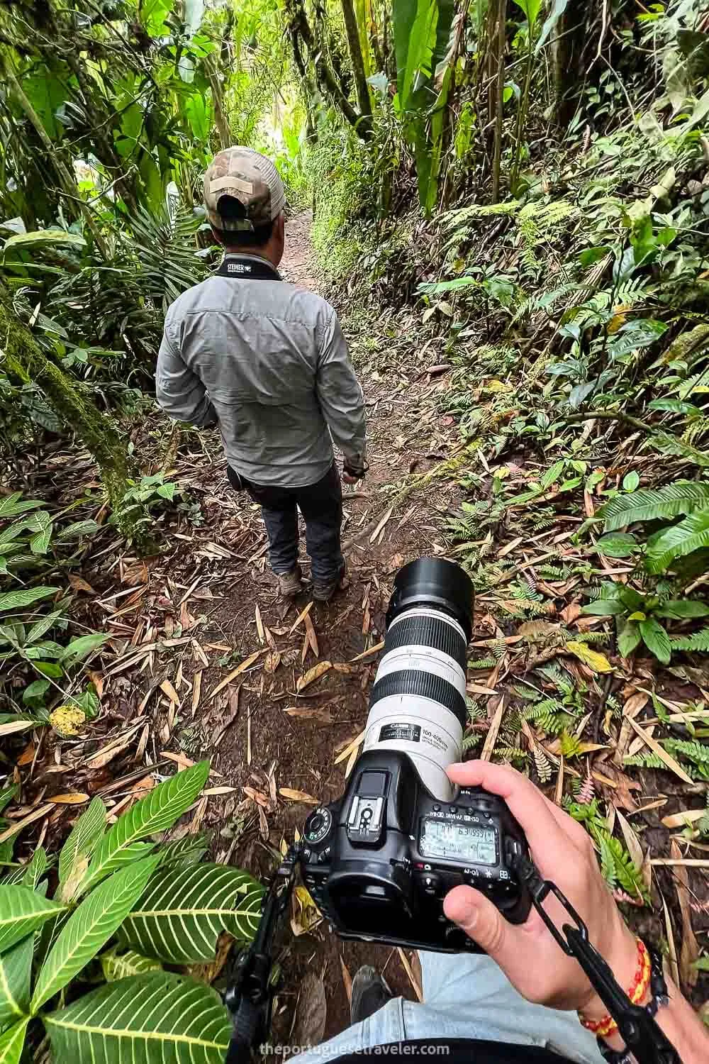 Me with Alcivar's camera starting the Birdwatching Tour in Mindo