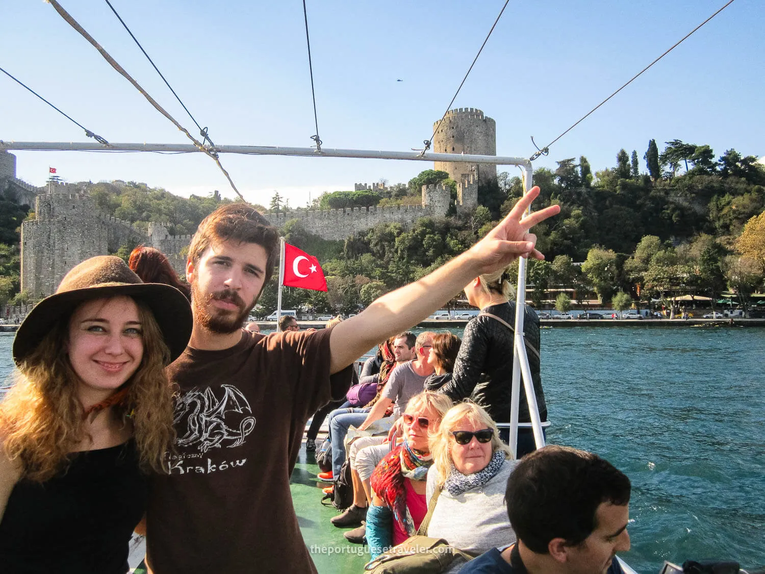 Kostas and Ece in the Bosphorus Cruise