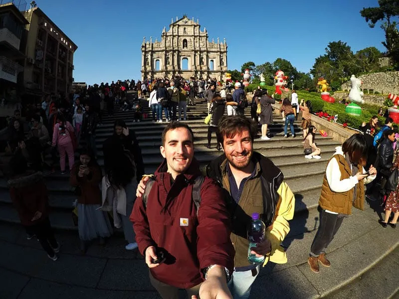 Selfie at the ruins of St. Paul’s church in Macau, China