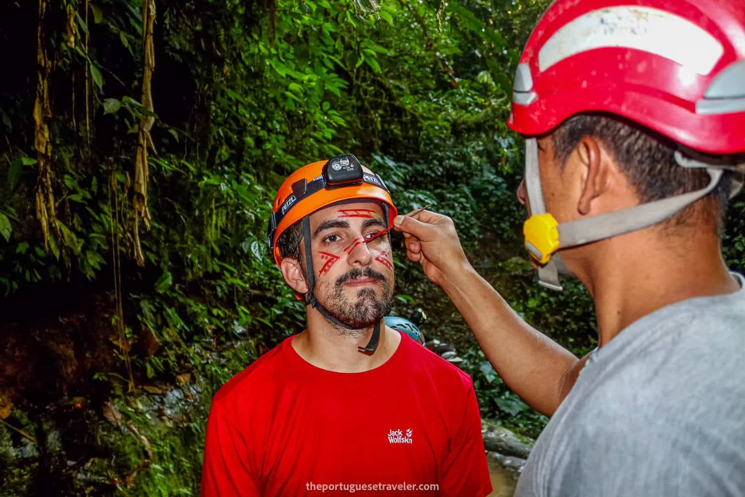 Jimmy's Shuar ceremony painting me with achiote