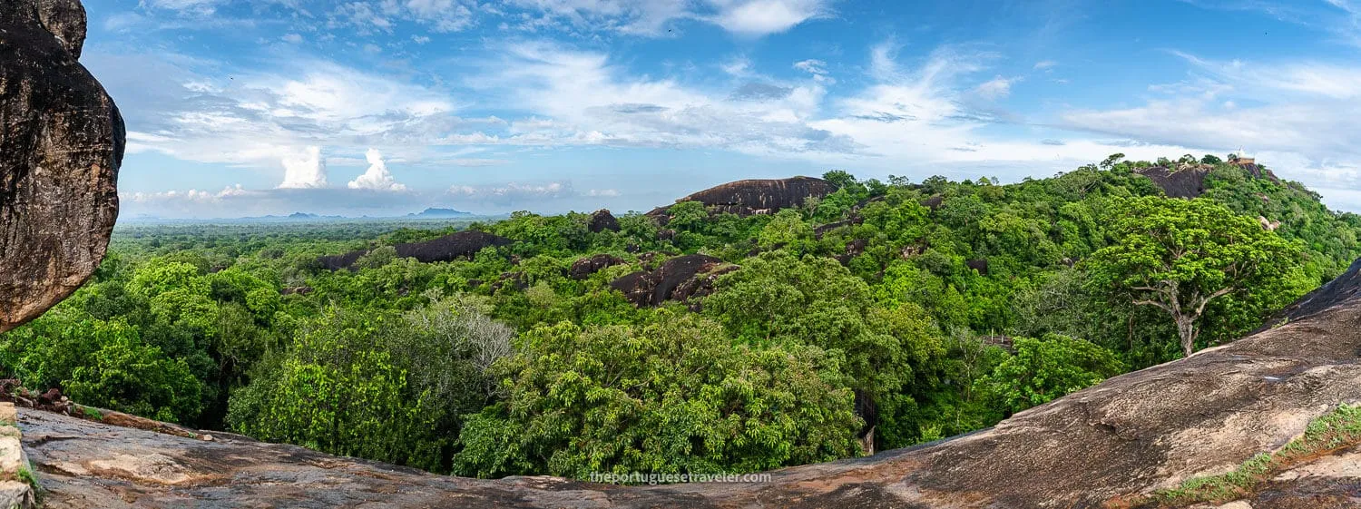 A panorama of the view at the Sithulpawwa Rock Temple