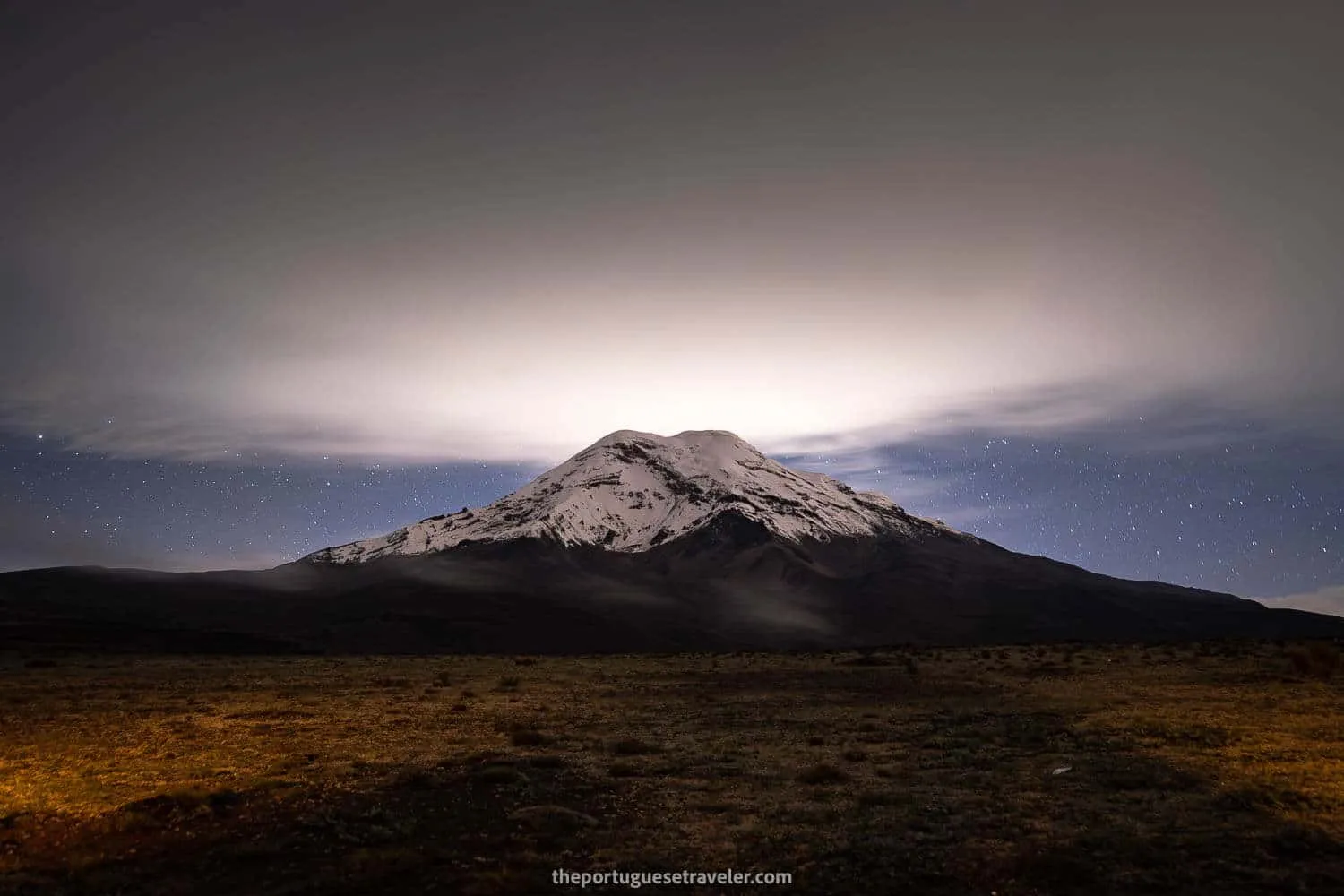 Chimborazo Volcano seen from El Arenal