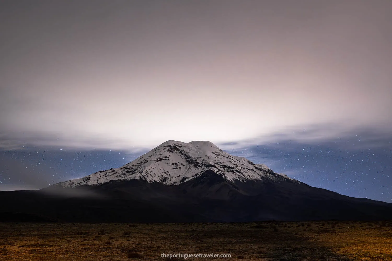 Chimborazo Volcano at night