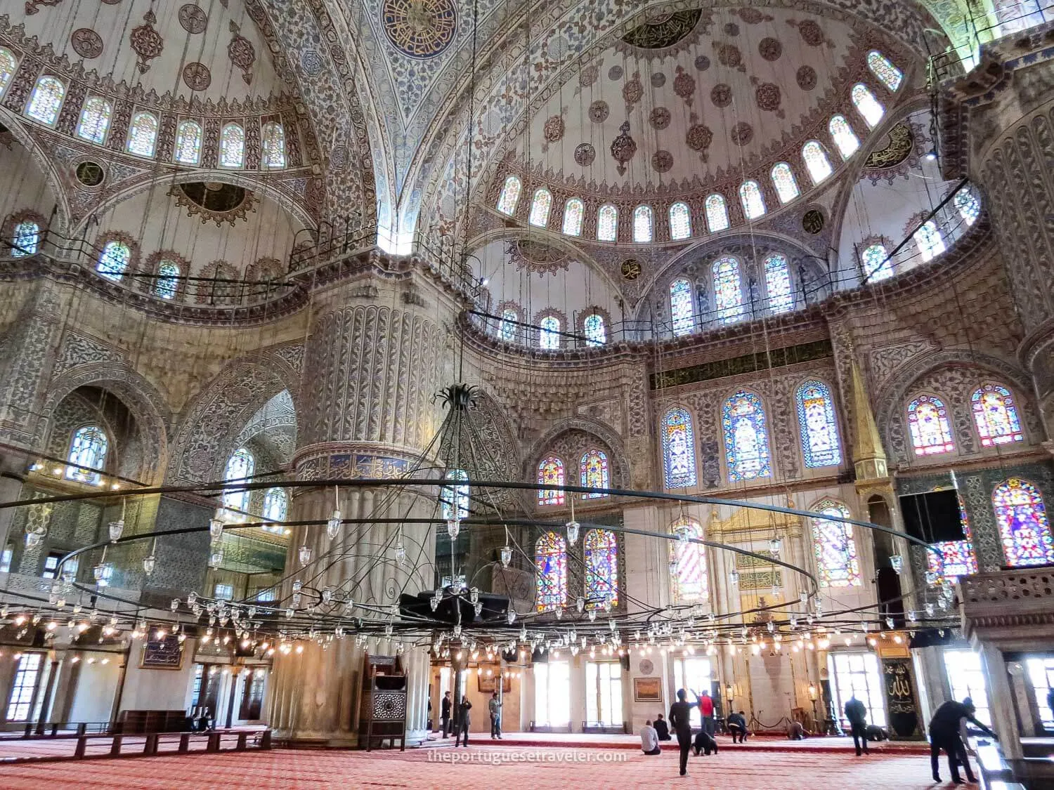 The interior of the Blue Mosque