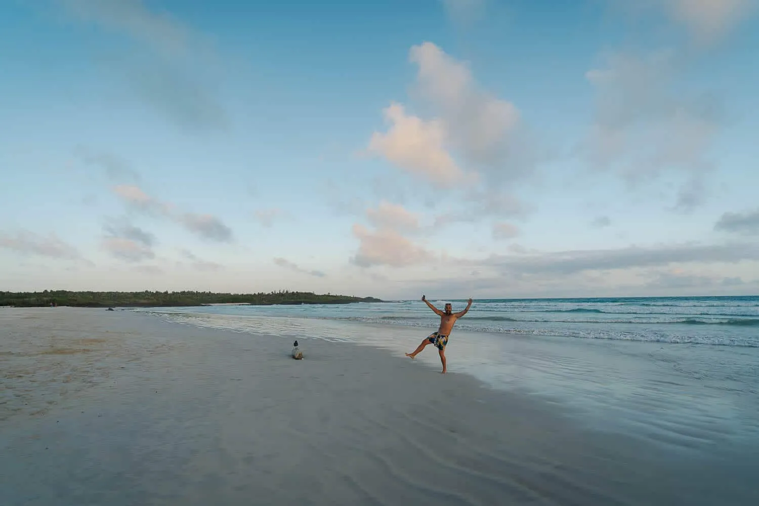 My friend Sebas at Sunset in Tortuga Bay