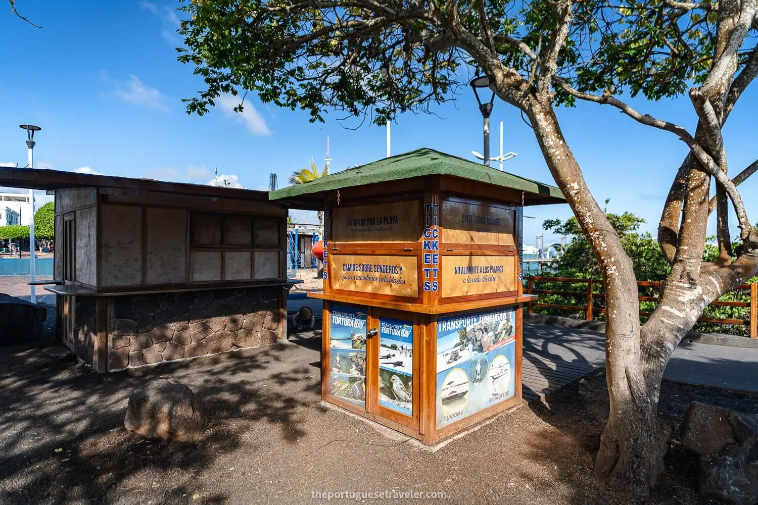 The kiosk near the pier where you can buy taxi-boat tickets to Tortuga Bay beach