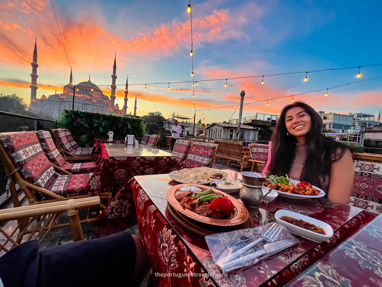 Rooftop Dining with a Blue Mosque View in Istanbul