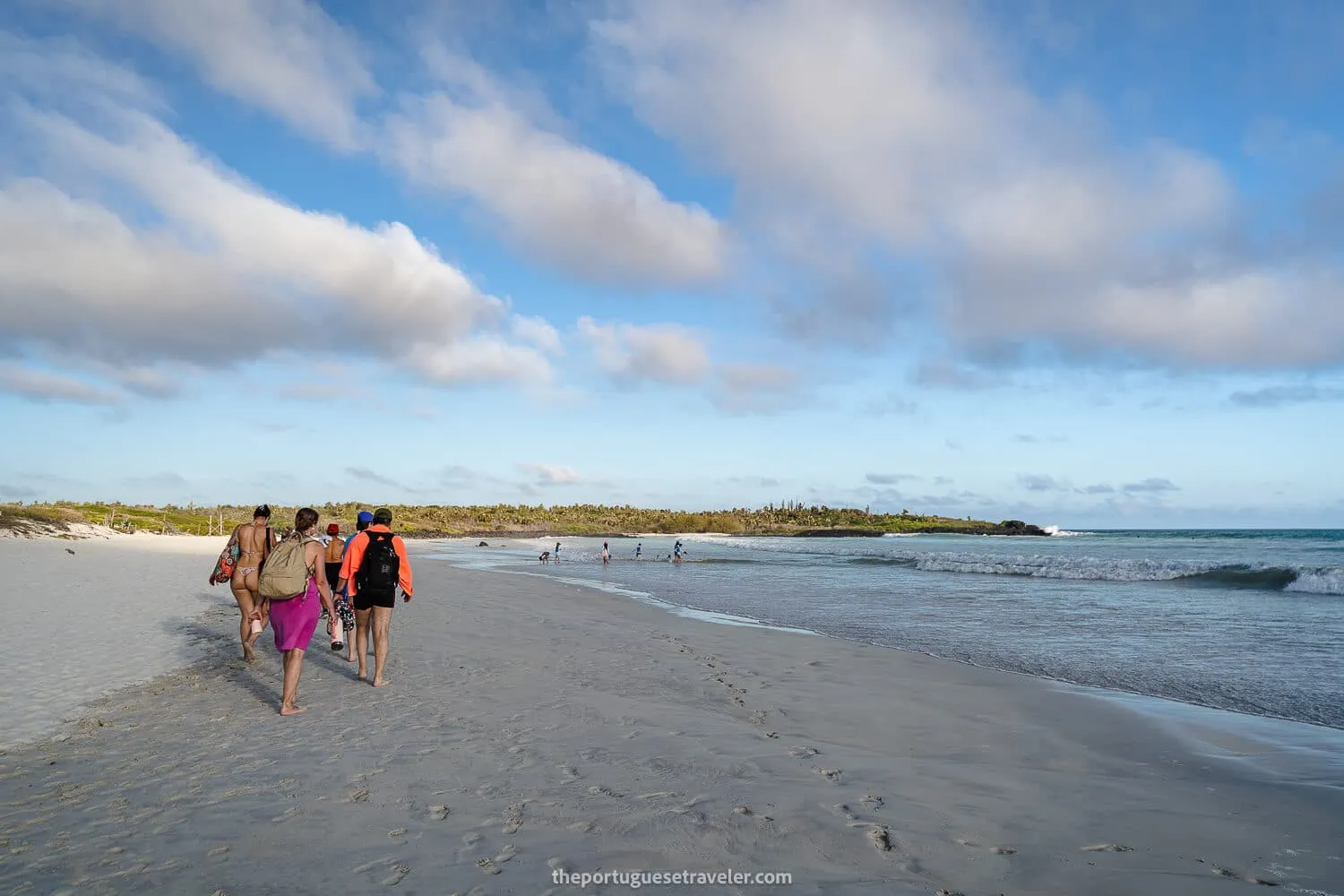 People leaving Tortuga Bay after the closing time